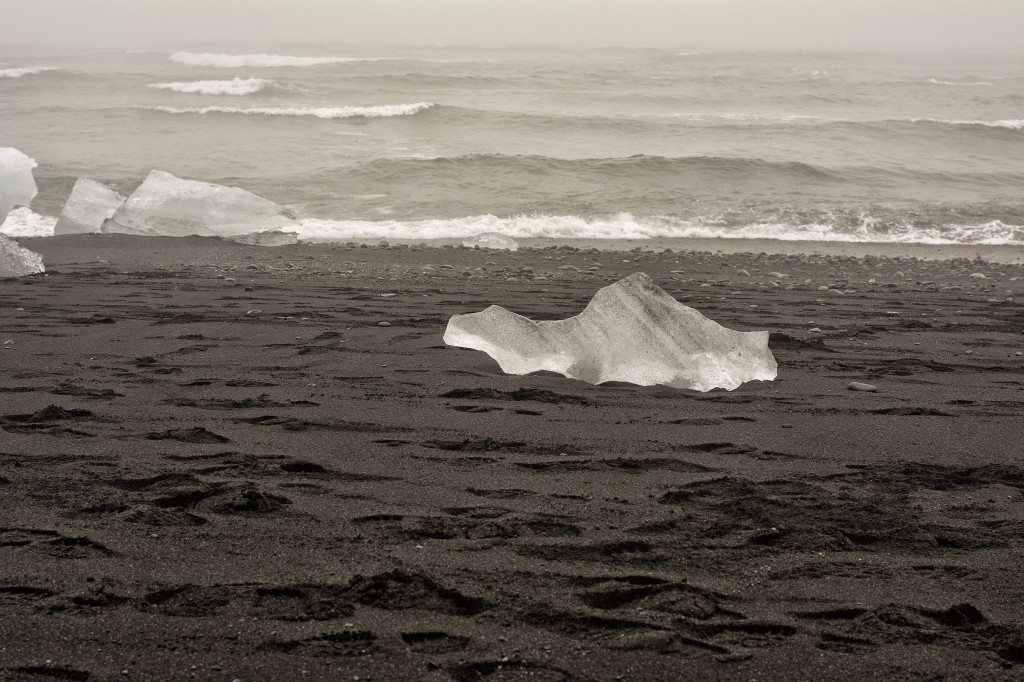 Ice chunk and beach