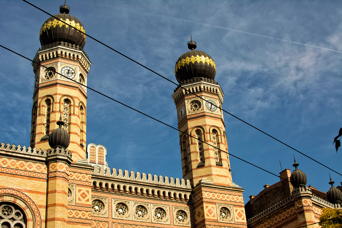 The iconic minarets of the Grand Synagogue, built in Moorish Revival Style